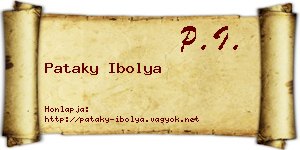 Pataky Ibolya névjegykártya